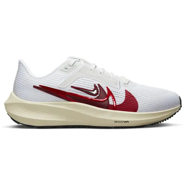 Nike Women's Pegasus 40 Premium (White/Photon Dust/University Red/Multi-Colour) Running Shoes