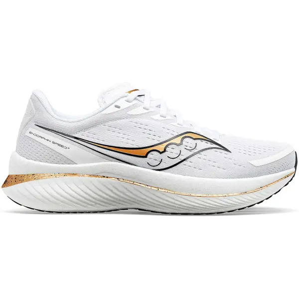 Saucony Women's Endorphin Speed 3 (White/Gold) Running Shoes